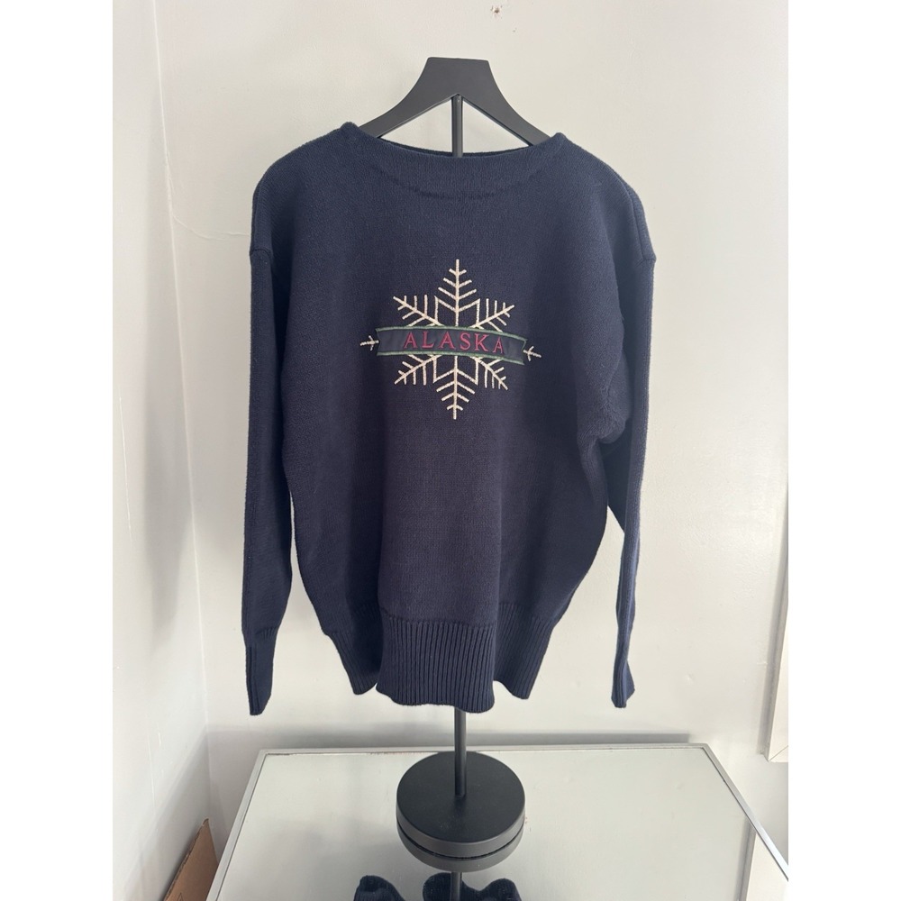 Vintage Alaska Snowflake Sweater Women's Sz L Cozy‎ Nordic Winter Knit